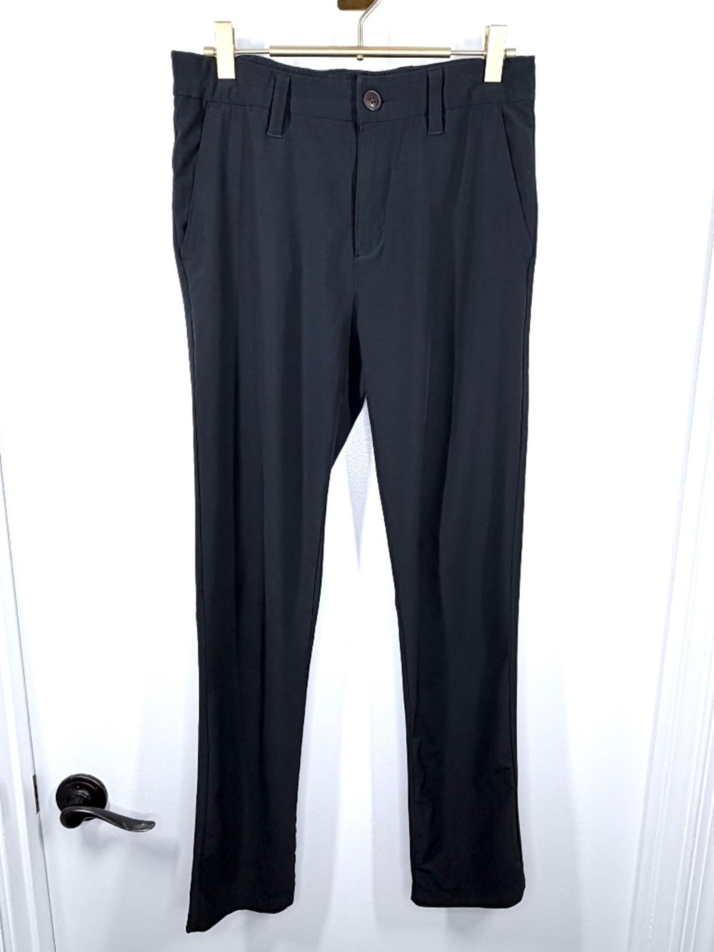 Abercrombie Kids Boys "All Day" Performance Chino Pants Black 15/16 R Stretch